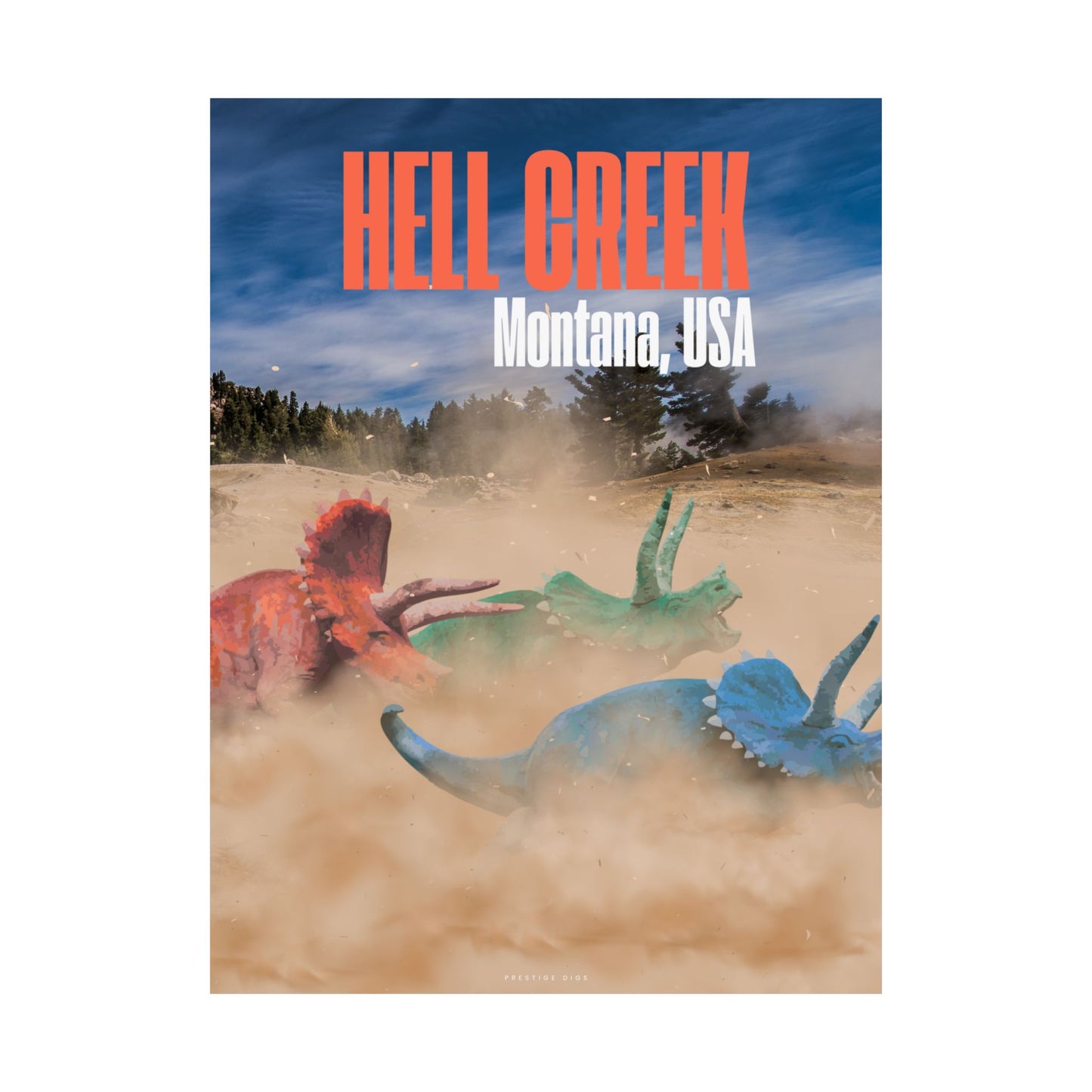 Hell Creek Triceratops Poster